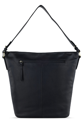 Сумка через плечо KLONDIKE RUSH «Samantha», натуральная кожа в черном цвете, 40 х 32,5 х 15,5 см