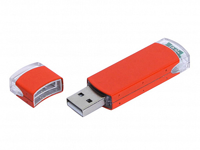 USB 2.0- флешка промо на 16 Гб прямоугольной классической формы (Оранжевый)