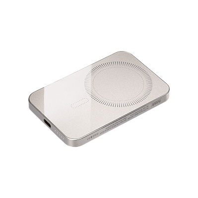 Внешний аккумулятор Artex PD 5000mAh с функцией беспроводной зарядки 15W  (Титановый)