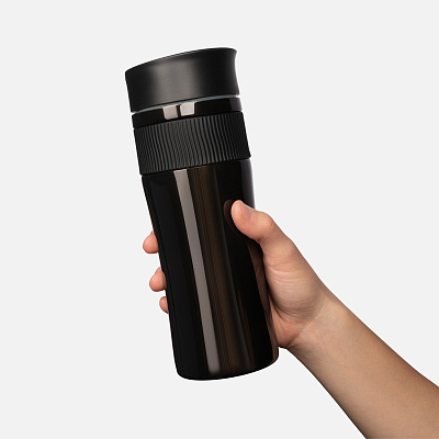 Термокружка вакуумная Поло (Polo), черная