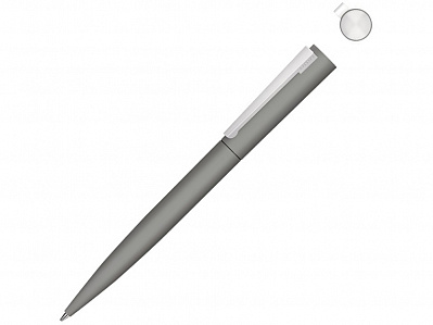 Ручка шариковая металлическая Brush Gum, soft-touch (Серый)