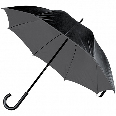 Зонт-трость Downtown, черный с серым (Серый)
