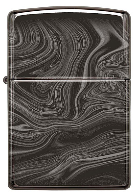Зажигалка ZIPPO Marble Pattern с покрытием High Polish Black, латунь/сталь, чёрная, 38x13x57 мм