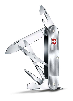 Нож перочинный VICTORINOX Pioneer X, 93 мм, 9 функций, алюминиевая рукоять, серебристый
