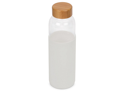 Стеклянная бутылка для воды в силиконовом чехле Refine (Прозрачный, белый, натуральный)