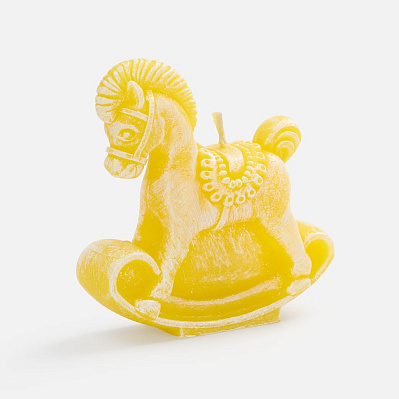 Свеча фигурная «Лошадка-качалка», голубая (Желтый)