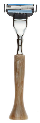 Бритвенный набор IL Ceppo: станок, помазок, подставка, серый перламутровый цвет