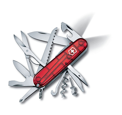 Нож перочинный VICTORINOX Huntsman Lite, 91 мм, 21 функция, полупрозрачный красный (Красный)