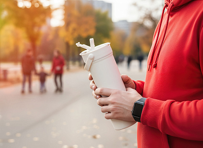 Термокружка "Pinta" 600 мл, покрытие пудра, белый