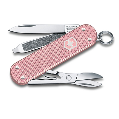 Нож-брелок VICTORINOX Classic SD Alox Colors "Cotton Candy", 58 мм, 5 функций, светло-розовый (Розовый)