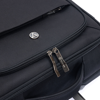 Чемодан TORBER Brosno, чёрный, нейлон 600D, 36,5 х 20 х 54 см, 32 л