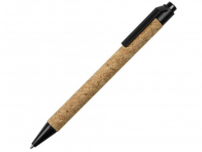 Ручка из пробки и переработанной пшеницы шариковая Evora (Коричневый/черный)