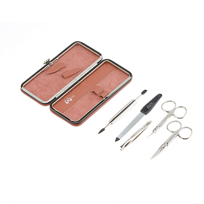 Маникюрный набор GD, 5 пр. Футляр: искусственная кожа, цвет терракотовый