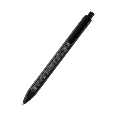 Ручка пластиковая с текстильной вставкой Kan, черная (Черный)
