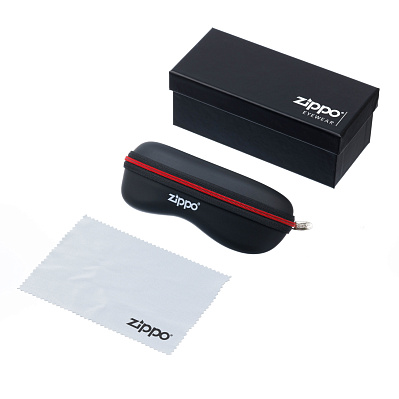 Подарочный набор для очков Zippo: картонная коробка чехол и салфетка из микрофибры