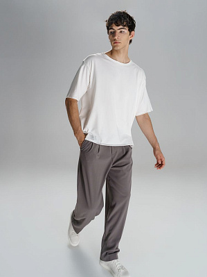 Футболка оверсайз унисекс Vozduh, светло-серая (Белый)