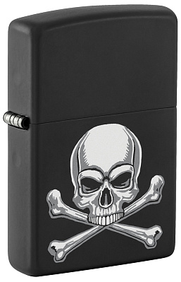 Зажигалка ZIPPO с покрытием Black Matte, латунь/сталь, серебристая, 38x13x57 мм (Черный)