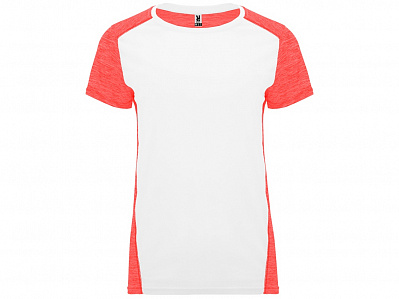 Спортивная футболка Zolder женская (Белый/меланжевый неоновый коралловый)