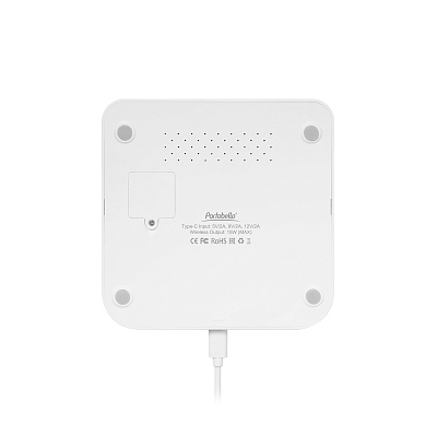 Зарядная станция с часами 15W Ригель (Rigel), белая