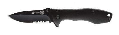 Нож складной Stinger, 70 мм, (чёрный), материал рукояти: сталь/дерево (чёрно-золотистый) (Черный)