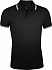 Рубашка поло мужская Pasadena Men 200 с контрастной отделкой, черная с белым - Фото 1