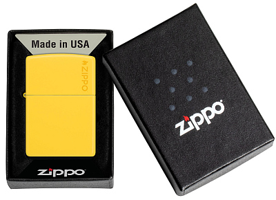 Зажигалка ZIPPO Logo с покрытием Sunflower, латунь/сталь, желтая, глянцевая, 38x13x57 мм