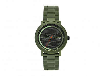 Часы наручные, мужские (Корпус- зеленый, циферблат- черный, крепление- зеленый)
