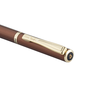 Ручка перьевая Pierre Cardin ECON, цвет - коричневый металлик. Упаковка Е