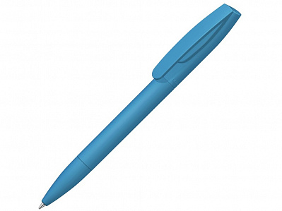 Ручка шариковая пластиковая Coral Gum , soft-touch (Голубой)