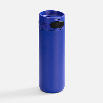 Термостакан X1 с цветной кнопкой  с черным (Синий)