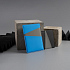 Чехол для карт Simply с тремя косыми карманами, голубой/серый, PU - Фото 3