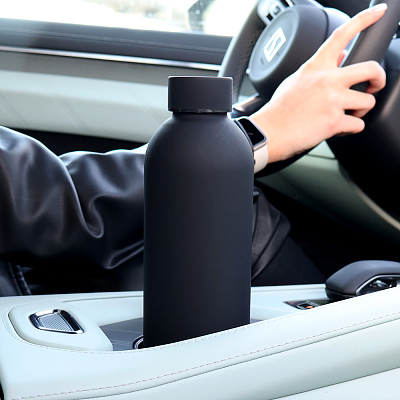 Термобутылка Perfecto софт-тач, черный