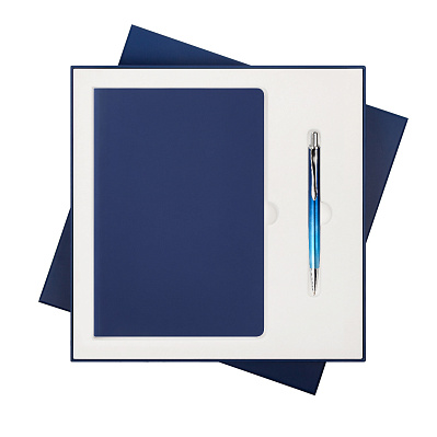 Подарочный набор Spark  (ежедневник, ручка) (Синий)