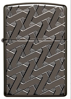 Зажигалка ZIPPO Armor® с покрытием High Polish Black Ice®, латунь/сталь, чёрная, 38x13x57 мм