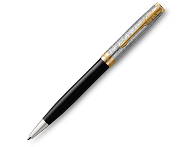Ручка шариковая Parker Sonnet (Черный, серебристый, золотистый)