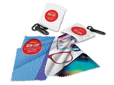 Очищающая салфетка в чехле с возможностью полноцветной печати (Белый)