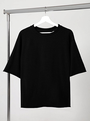 Футболка оверсайз Vozduh 2.0, черная (Чёрный)