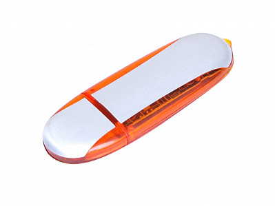 USB 2.0- флешка промо на 64 Гб овальной формы (Оранжевый)