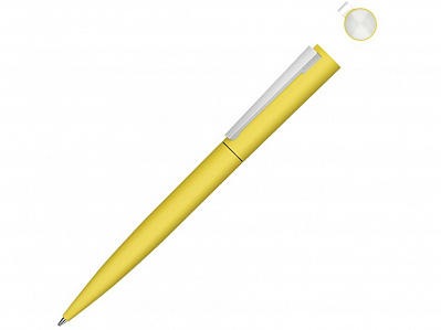 Ручка шариковая металлическая Brush Gum, soft-touch (Желтый)