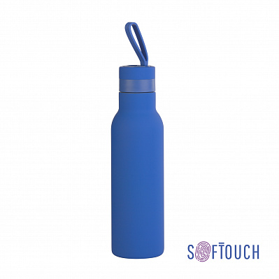 Бутылка для воды "Фитнес" 700 мл, покрытие soft touch  (Синий)