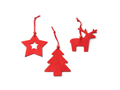 Набор рождественских украшений из фетра CAROL (Красный)