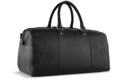 Сумка дорожная KLONDIKE GOLD «Bill», натуральная кожа в черном цвете, 47 х 24 х 23 см