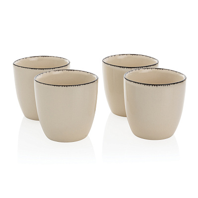 Набор керамических чашек Ukiyo, 4 предмета (Белый;)