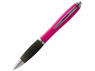 Ручка пластиковая шариковая Nash (Розовый/черный/серебристый)