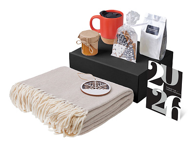 Подарочный набор Re:Nest с пледом, кружкой и вареньем (Красный)