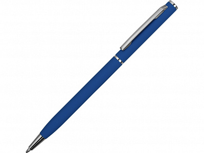 Ручка металлическая шариковая Атриум софт-тач (Синий классический/серебристый)