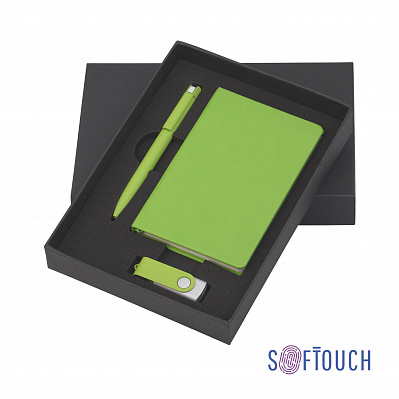 Набор подарочный "Сорренто" с блокнотом А6, покрытие soft touch #  (Зеленое яблоко)