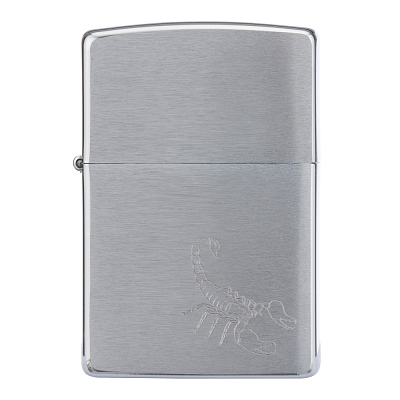 Зажигалка ZIPPO с покрытием Brushed Chrome,латунь/сталь, серебристая, 38x13x57 мм