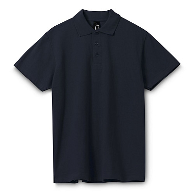 Рубашка поло мужская Spring 210 темно-синяя (navy) (Темно-синий)