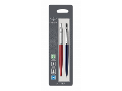Набор Parker Jotter London: ручка гелевая, ручка шариковая (Красный, синий, серебристый)